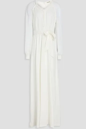 Diane von Furstenberg Karson belted jersey maxi dress - White - S