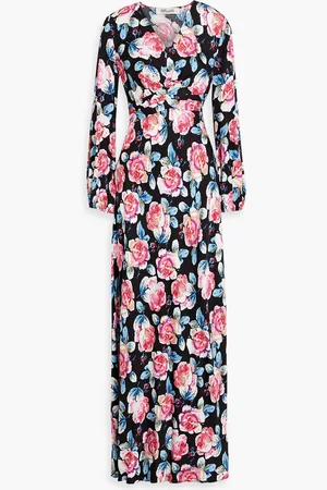 Diane von Furstenberg Monika wrap-effect floral-print crepe de chine maxi dress - - US 6