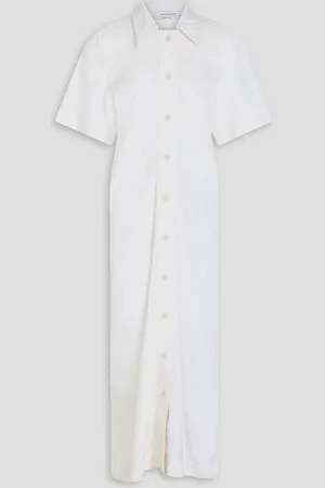 Another Tomorrow Cotton-chambray midi shirt dress - White - IT 46