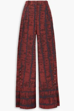 Altuzarra Hency tie-dyed cotton-blend wide-leg pants - Red - FR 42