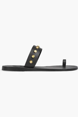 Ancient Greek Sandals Thalia Shell embellished leather slides - - EU 36