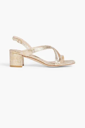 Stuart Weitzman Oasis 50 metallic woven slingback sandals - Metallic - EU 37.5