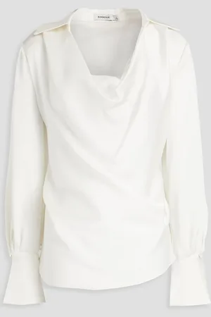 Simkhai Symone draped crepe-satin blouse - White - US 0