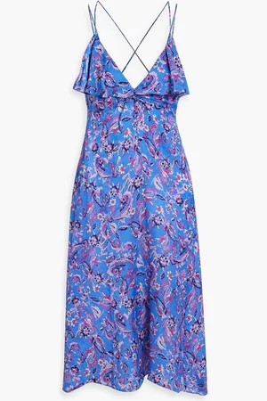 Isabel Marant Paysa draped floral-print jacquard midi dress - - FR 36