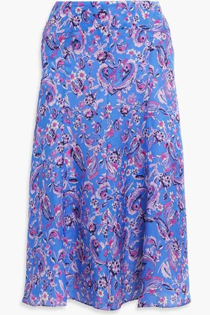 Isabel Marant Prielle printed satin-jacquard midi skirt - - FR 36