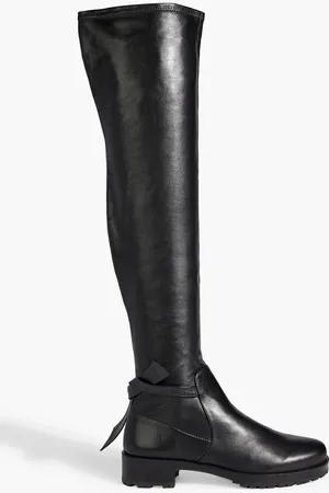 ALEXANDRE BIRMAN Bow-detailed leather over-the-knee boots - - EU 38