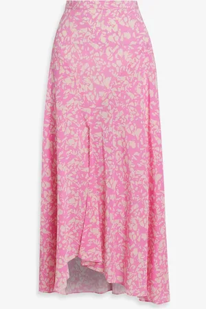 Isabel Marant Sakura asymmetric printed stretch-silk maxi skirt - - FR 36