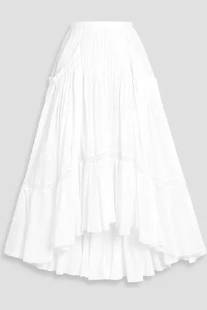 Marant Etoile Mugiana crochet-trimmed cotton-voile midi skirt - - FR 34