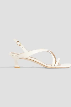 Stuart Weitzman Oasis 50 patent-leather slingback sandals - White - EU 38.5