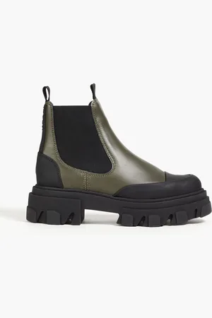 Ganni Leather Chelsea boots - Green - EU 40