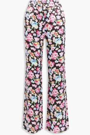 Ganni Floral-print satin pajama pants - - DE 44