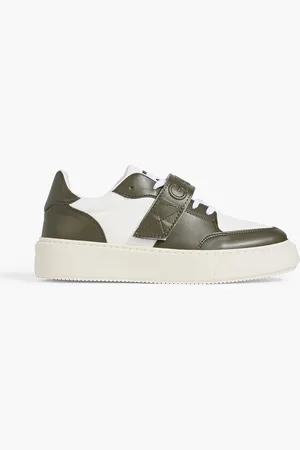 Ganni Sporty Mix Cupsole mesh and faux leather sneakers - Green - EU 40