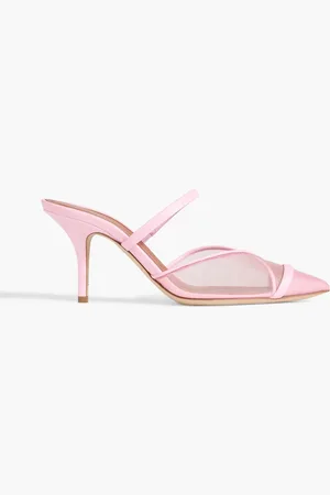 MALONE SOULIERS Clio 70 mesh and leather mules - Pink - EU 35
