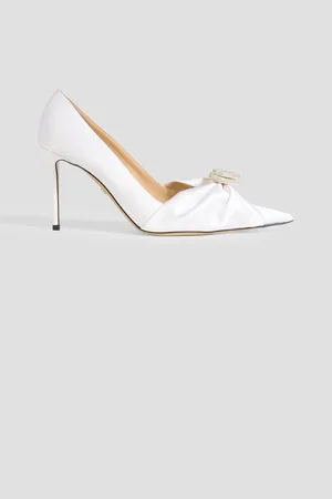 Mach & Mach Double Heart crystal-embellished satin pumps - - EU 35