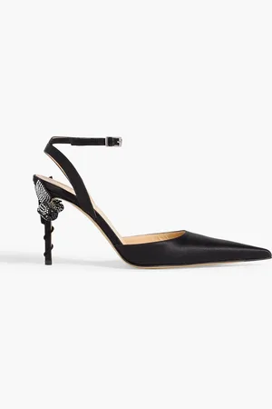 Mach & Mach Wonder Tulip floral-appliquéd satin pumps - - EU 39