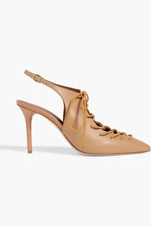 MALONE SOULIERS Alessandra 85 lace-up leather slingback pumps - Neutral - EU 37