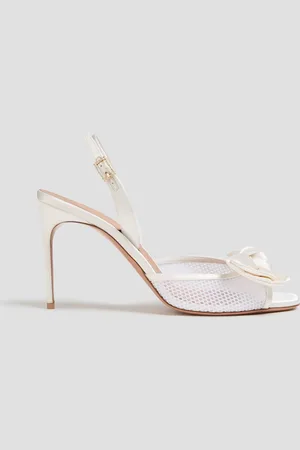 MALONE SOULIERS Maera 70 bow-detailed satin and mesh slingback sandals - - EU 39