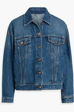 Brunello Cucinelli Bead-embellished denim jacket - Blue - IT 42