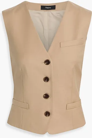 THEORY Wool-twill vest - Neutral - US 2