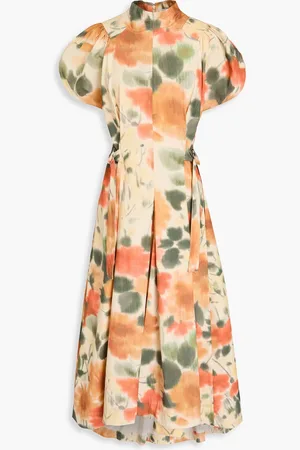 3.1 Phillip Lim Pleated floral-print cotton-poplin midi dress - - US 00