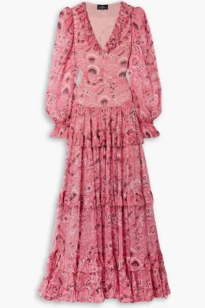 Etro Ruffled paisley-print silk-crepon maxi dress - - IT 46