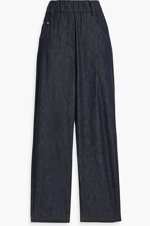 Brunello Cucinelli Cotton-chambray straight-leg pants - Blue - IT 36