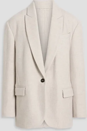 Brunello Cucinelli Cashmere and cotton-blend blazer - White - IT 36