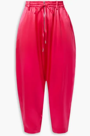 Partow Lyle cropped silk tapered pants - Pink - US 6