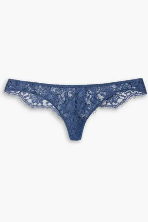 Coco De Mer Hera Leavers lace low-rise thong - - L