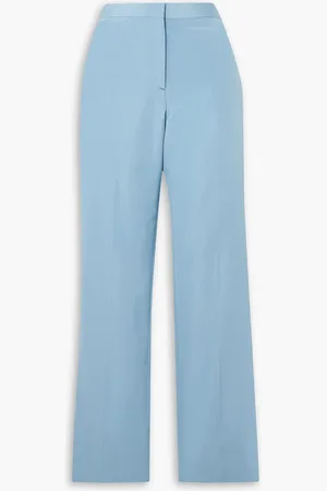 BRIONI Silk and cotton-blend straight-leg pants - Blue - IT 46