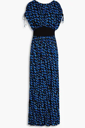 Diane von Furstenberg Andra printed stretch-mesh wide-leg jumpsuit - - XL