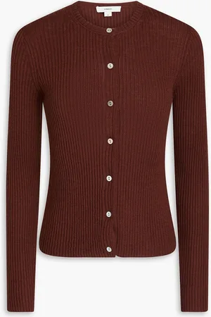 Vince Ribbed cashmere and silk-blend cardigan - - L