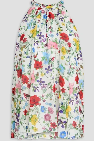 ALICE+OLIVIA Alice Olivia - Erna floral-print cotton and silk-blend top - - M