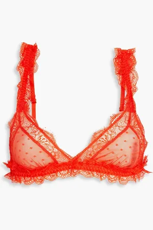 スーツ LOVE Stories SS23 'Love Lace bra (L22121005530 LILAC) LOVE STORIES Love Lace hammered-satin soft-cup triangle bra