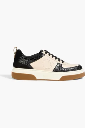 Salvatore Ferragamo Cassina smooth and croc-effect leather sneakers - - US 8