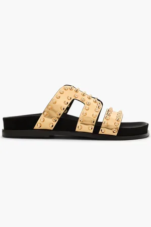 Sandro Spiked mirrored-leather sandals - Metallic - EU 36