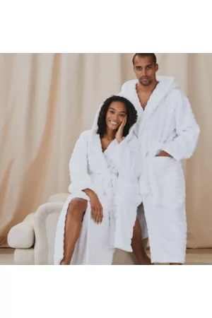 The White Company Unisex Hooded Ribbed Hydrocotton Robe, , XS
