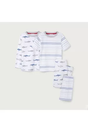 The White Company Shark & Stripe Pyjamas – Set of 2 (1–12yrs), , 7-8Y
