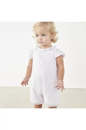 The White Company Girls Petal-Collar Seersucker Shortie (0–24mths), , 3-6M