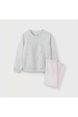 The White Company Girls Leggings - Embroidered-Flower Sweatshirt & Leggings Set (18mths–6yrs), , 1 1/2 - 2Y