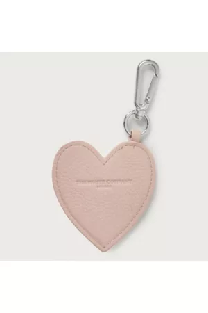 The White Company Leather Heart Keyring, , One Size