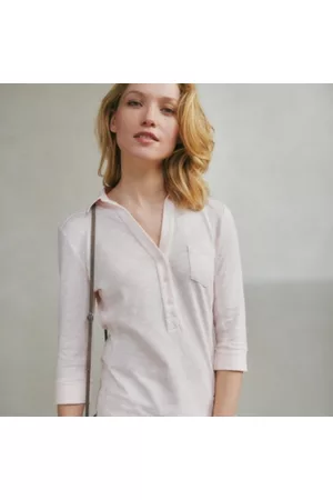 The White Company Women Shirts - Organic-Cotton Slub Rib Jersey Shirt, , 6