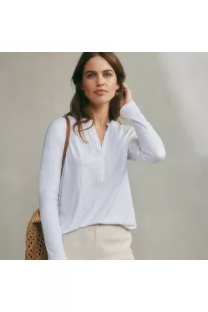 The White Company Women Shirts - Embroidered-Detail Organic-Cotton Shirt, , 6