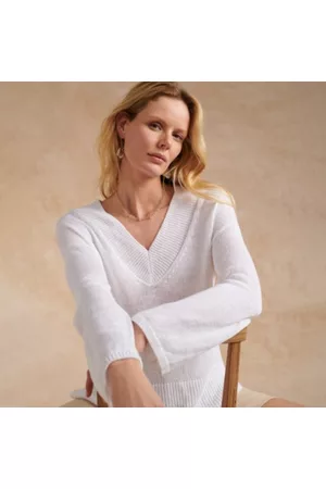 The White Company Sweaters - Linen V-Neck Jumper, , XS
