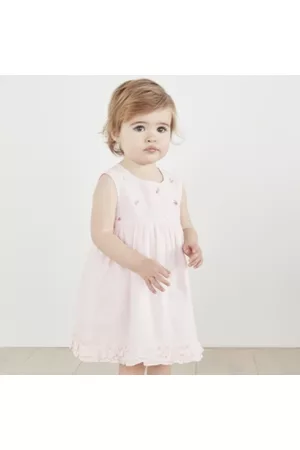 The White Company Embroidered Frill-Hem Dress (0–18mths), , 1-1 1/2Y