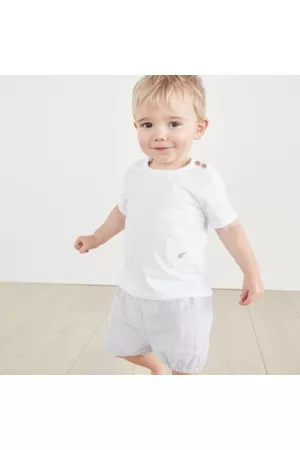 The White Company Sets - T-Shirt & Seersucker Shorts Set (0–24mths), , 1-1 1/2Y