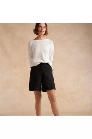 The White Company Women Shorts - Linen Longline Short, , 6