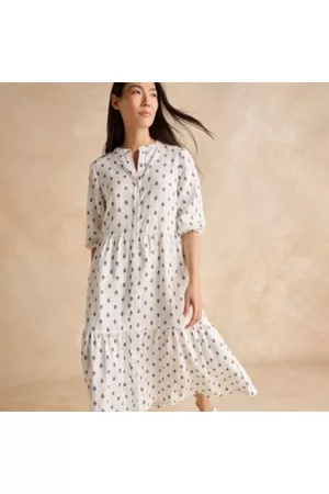 The White Company Women Midi Dresses - Linen Tiered Midi Dress, / , 8