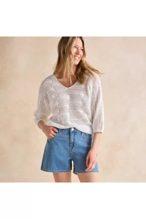 The White Company Women Shorts - Organic Cotton Denim Shorts, , 4