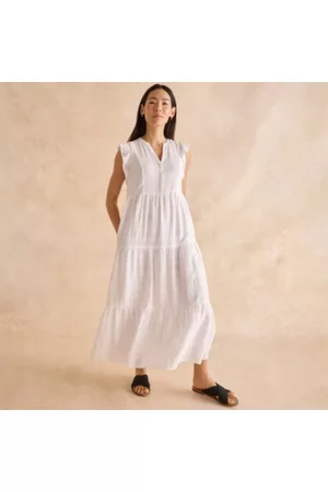 The White Company Women Midi Dresses - Jacquard Tiered Midi Dress, , 6